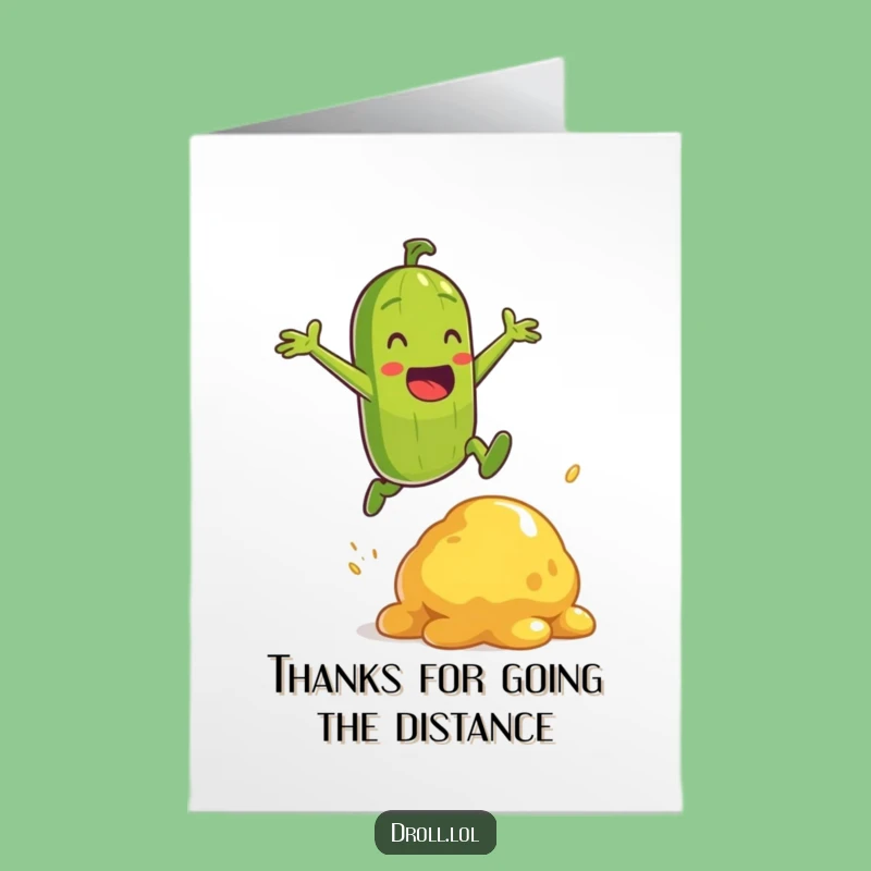 Free Printable Pickle Jump Thank You Card Funny Downloadable for Appreciation