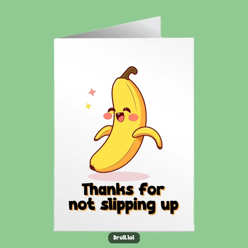 Free Printable Thank You Card: Banana Peel Gag, Funny DIY Downloadable Gift