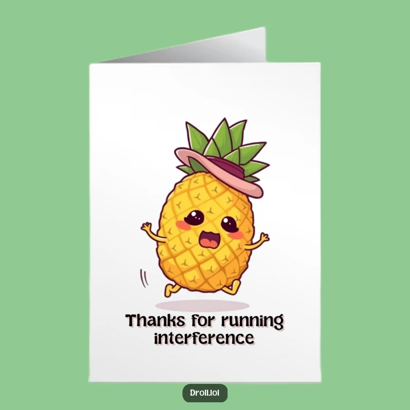 Free Printable Thank You Card: Runaway Pineapple - Grateful Downloadable Escape