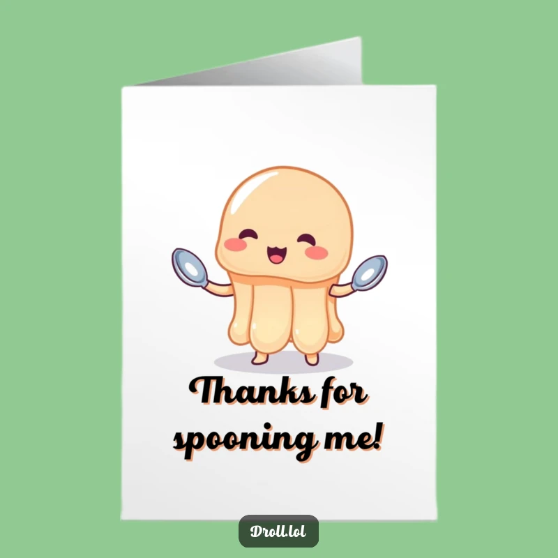 Free Printable Thank You Card: Wobbly Jelly Juggling Spoons Funny Downloadable Gift