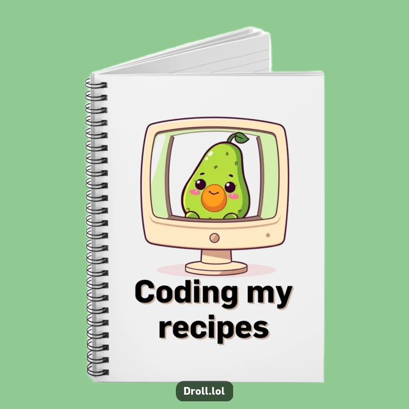Funny Avocado Computer Notebook - Nerdy Journal for Hilarious Tech Ideas Gift