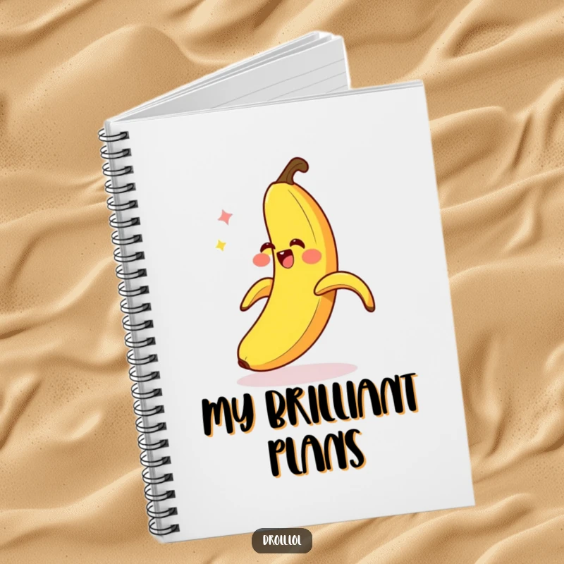 Funny Banana Slip Notebook: A giggling banana peel comically slips on itself, a hilarious cover for your notes and ideas.