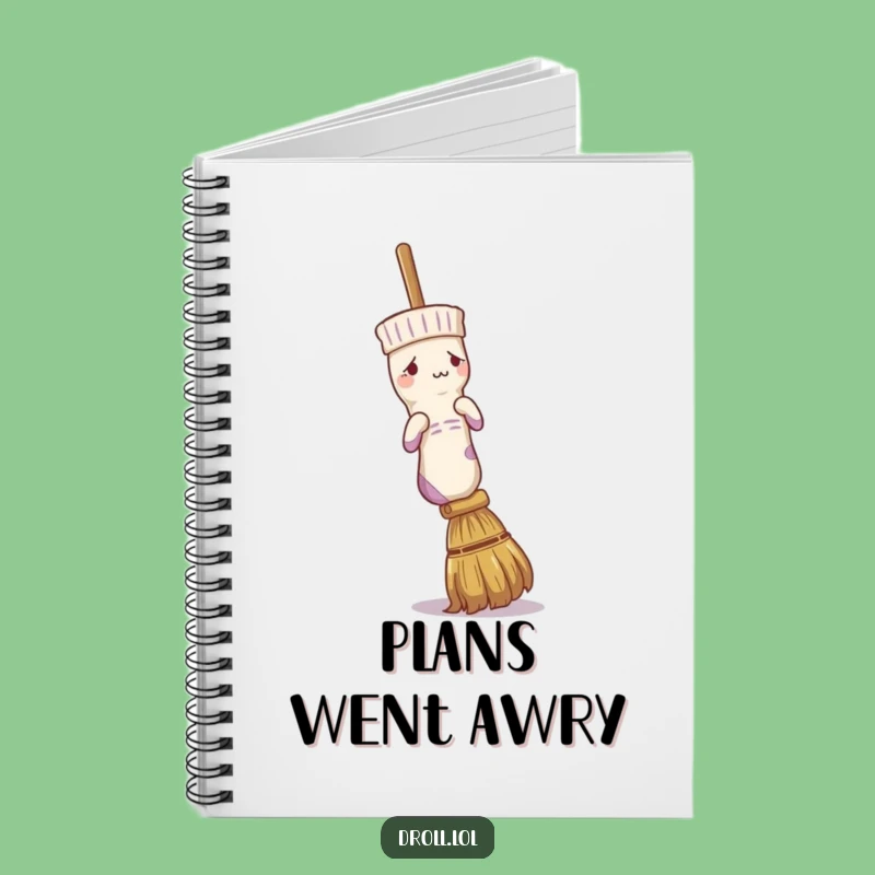 Funny Confused Sock Broom Notebook - Capture Your Scattered Thoughts