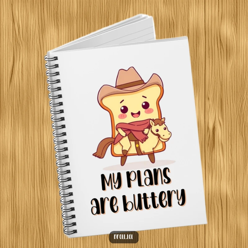 Funny Cowboy Bread Notebook: A bread slice cowboy riding a butter pat, perfect for notes and stories.