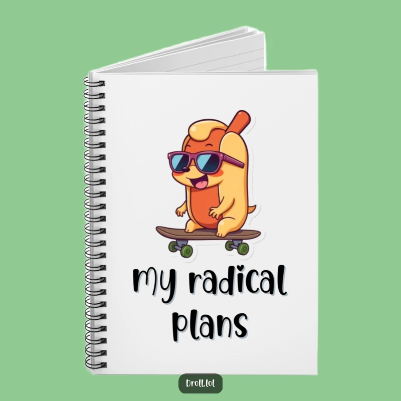 Funny Hot Dog Skater Notebook: Jot Down Ideas with Radical Flair