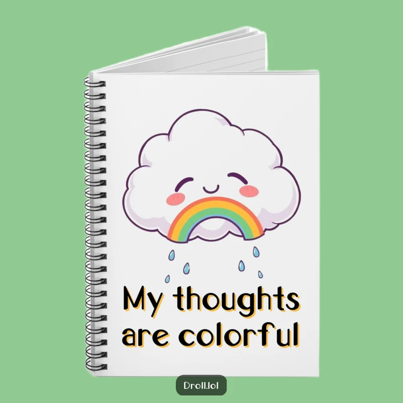 Funny Joyful Cloud Notebook: Jot Down Happy Thoughts with this Rainbow