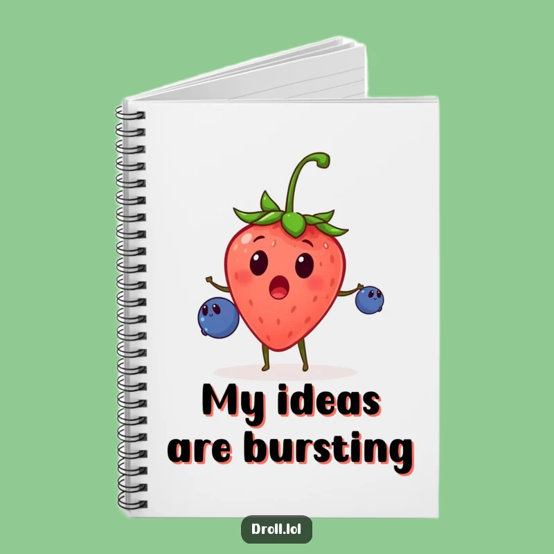 Funny Strawberry Juggling Notebook: Jot Down Ideas with this Berry Juggler