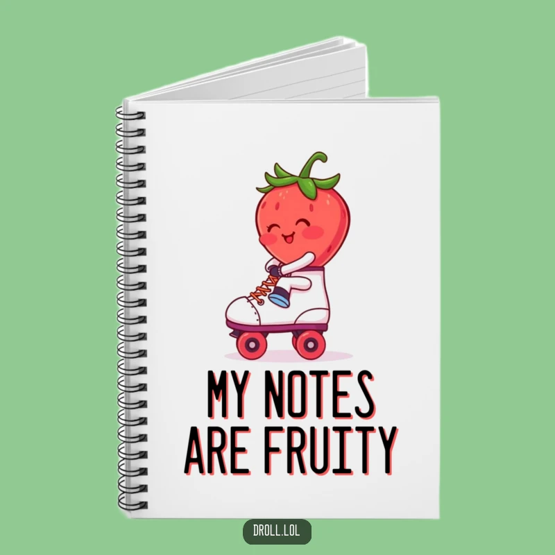 Funny Blushing Strawberry Roller Skate Notebook: Jot Down Your Groovy Ideas - Gift!