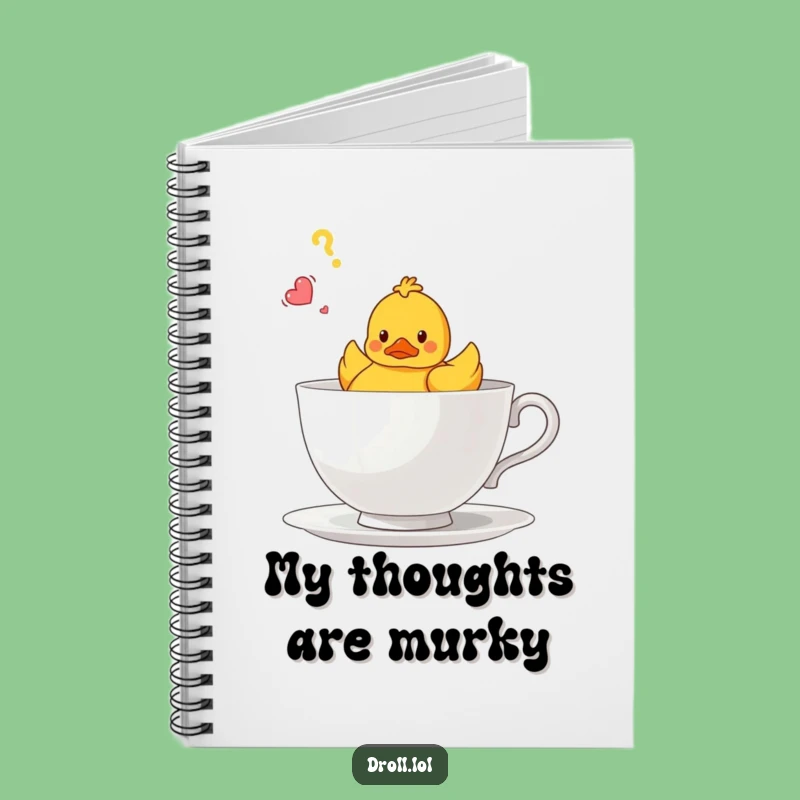 Funny Confused Duck Teacup Notebook - Jot Down Thoughts with a Giggle!