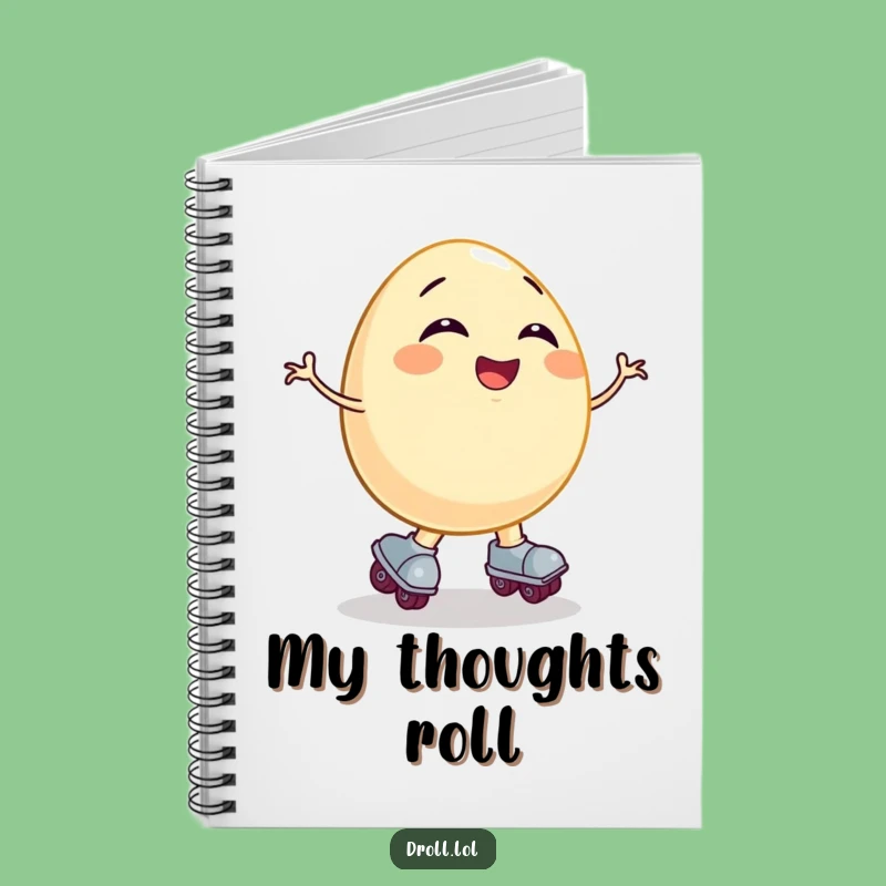Funny Giggling Egg Roller Skate Notebook - Comical Journal Gift