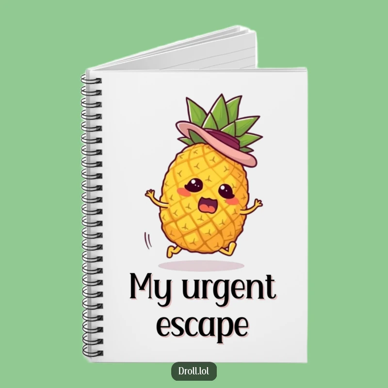 Funny Runaway Pineapple Notebook - Jot Down Ideas with This Hilarious Funny Gift