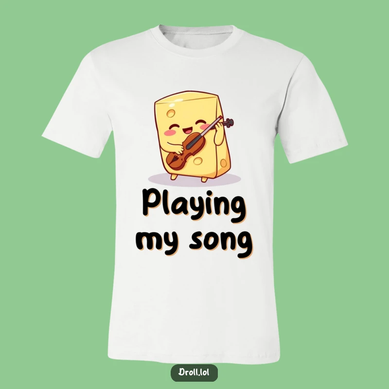 Funny Cheese Violin T-Shirt: Melancholy Wedge Tee, a Hilarious Gift