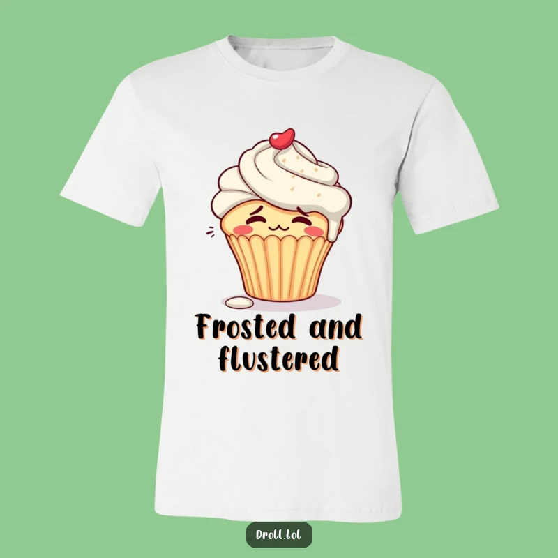 Funny Embarrassed Cupcake T-Shirt: Blushing Frosting Spill Tee, Adorable Funny Gift