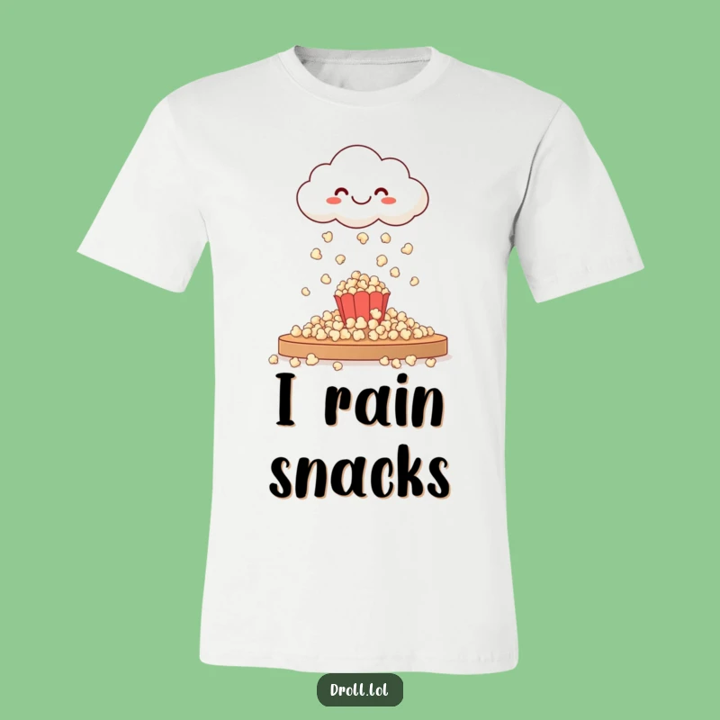 Funny Happy Cloud Popcorn T-Shirt - Whimsical Snack Lover Gift