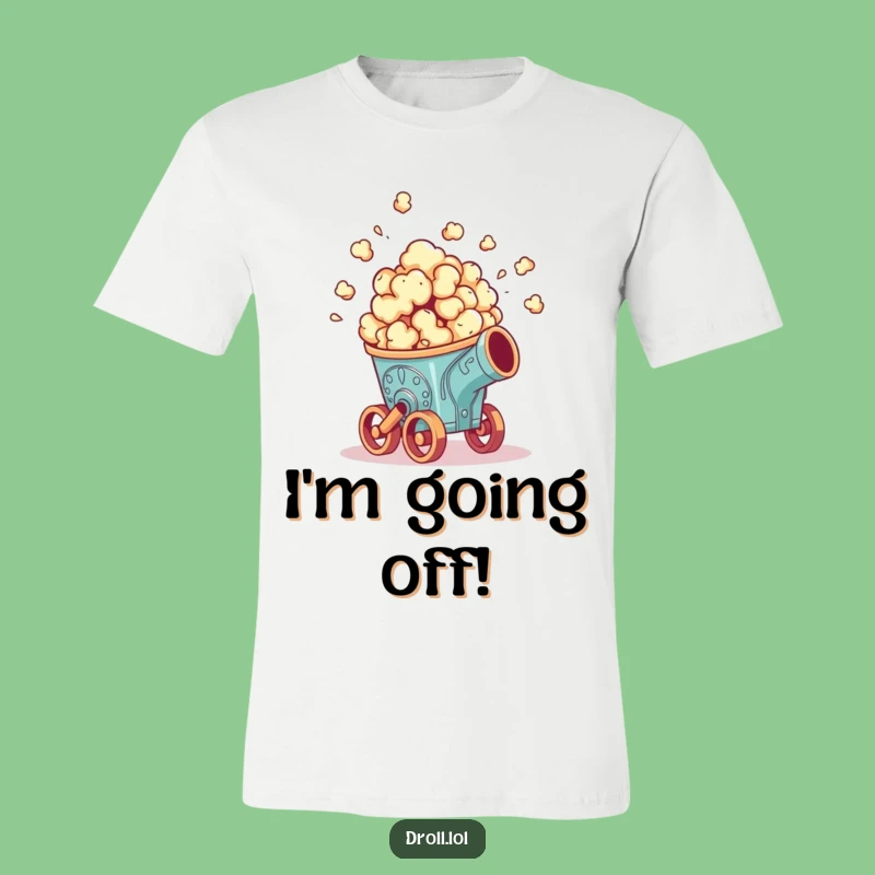 Funny Popcorn Cannon Tee - Bursting with Laughter, a Hilarious Movie Snack Shirt