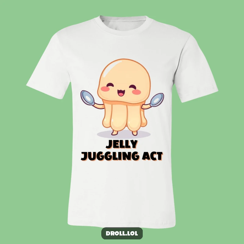 Funny Wobbly Jelly Juggling Spoons T-Shirt - Jiggly Dessert Chaos Tee Gift