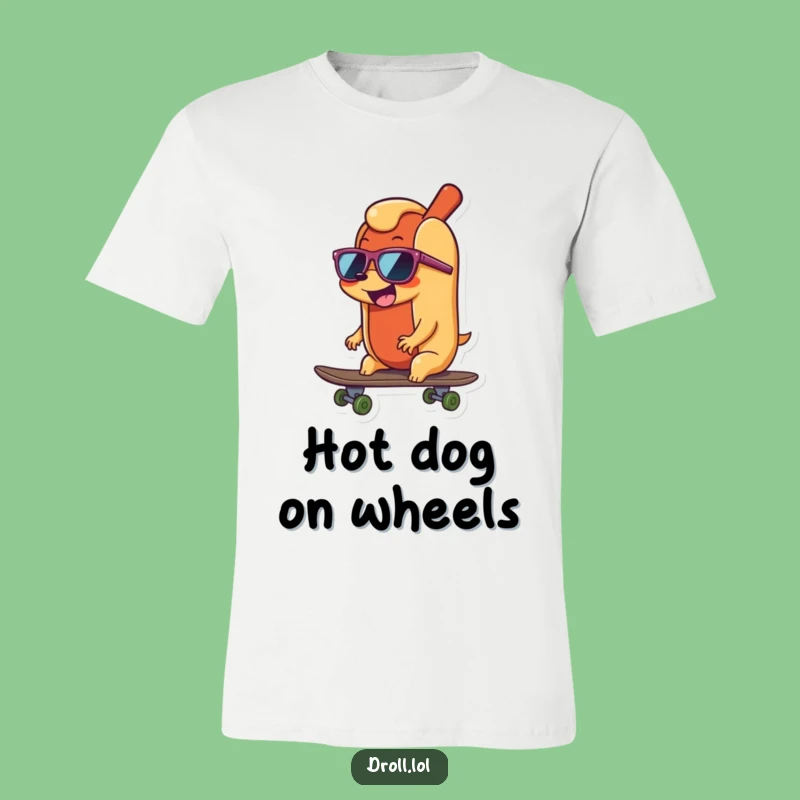 Funny Hot Dog Skater T-Shirt: Ride the Waves of Cool with Wiggling Wiener Style
