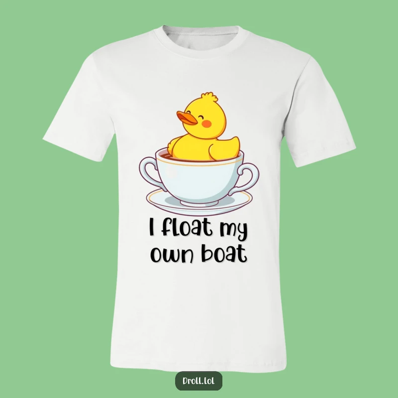 Funny Confused Duck Teacup T-Shirt - Absurd Humor Apparel Gift!