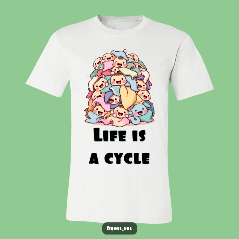 Funny Laundry Pile T-Shirt - Hilarious Chore Apparel for Happy Vibes