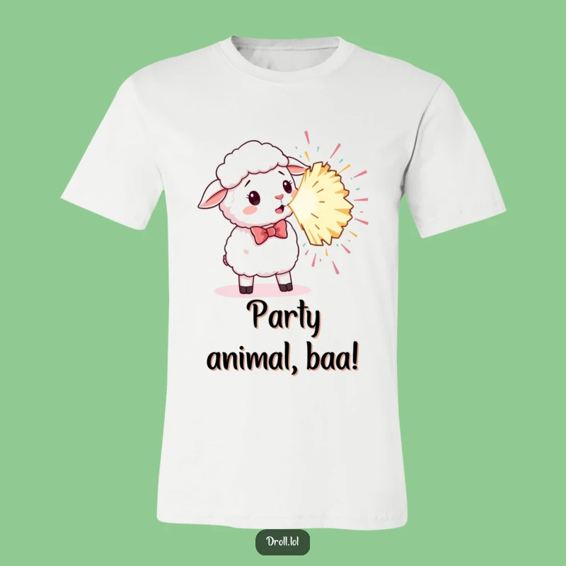 Funny Surprised Sheep Bowtie T-Shirt: Hilarious Party Apparel for Sheep Fans!