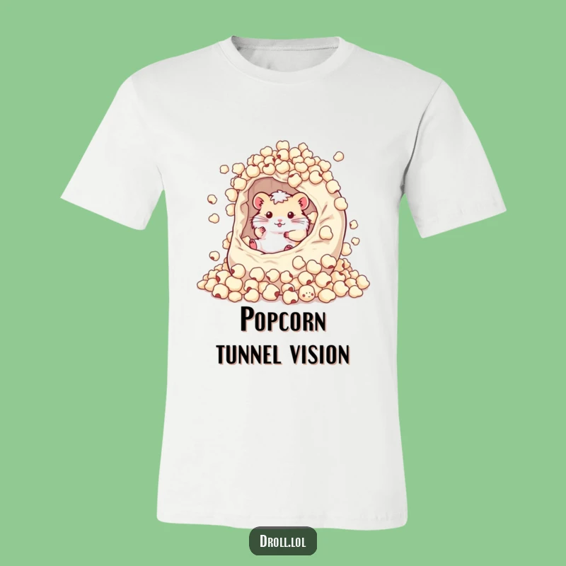 Funny Hamster Popcorn Bag T-Shirt - Hilarious Snack Time Gift Apparel!