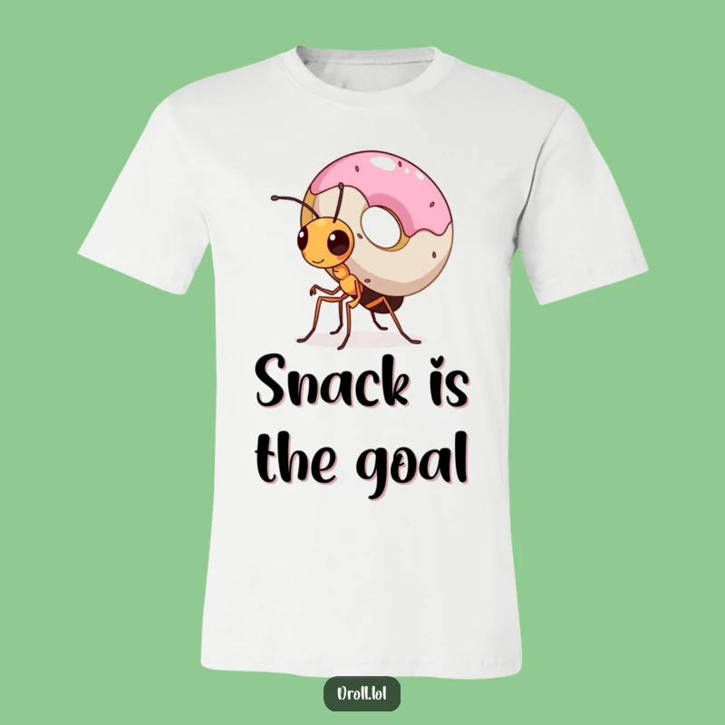 Funny Ant Donut Carrier T-Shirt - Determined Tiny Warrior Tee