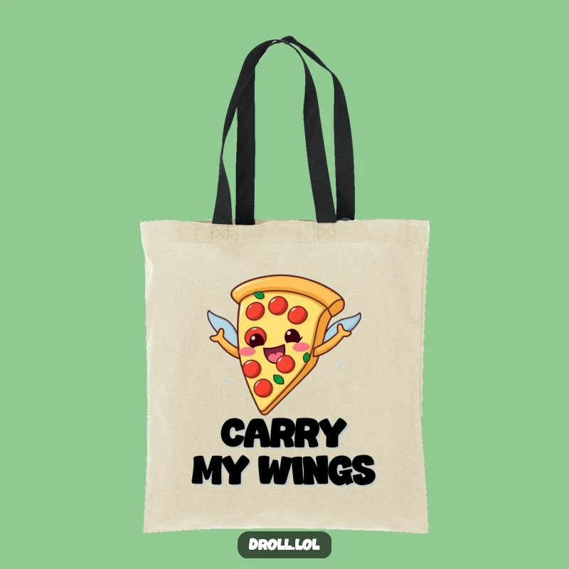 Funny Flying Pizza Tote Bag: Pepperoni Wings Accessory, a Hilarious Gift