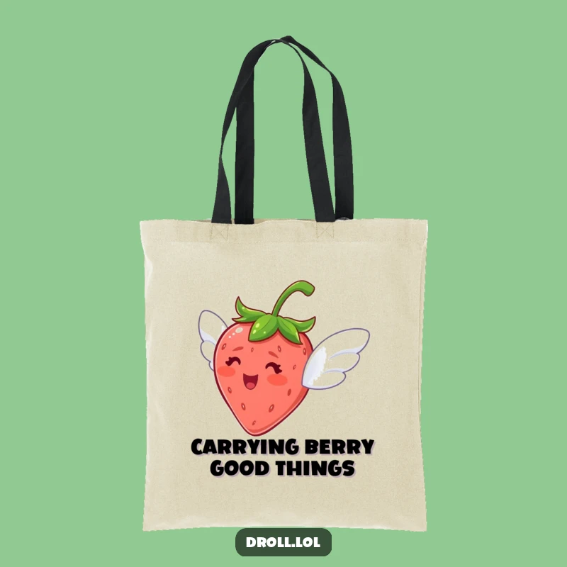 Funny Flying Strawberry Tote Bag: Delighted Journey, Practical Gift!