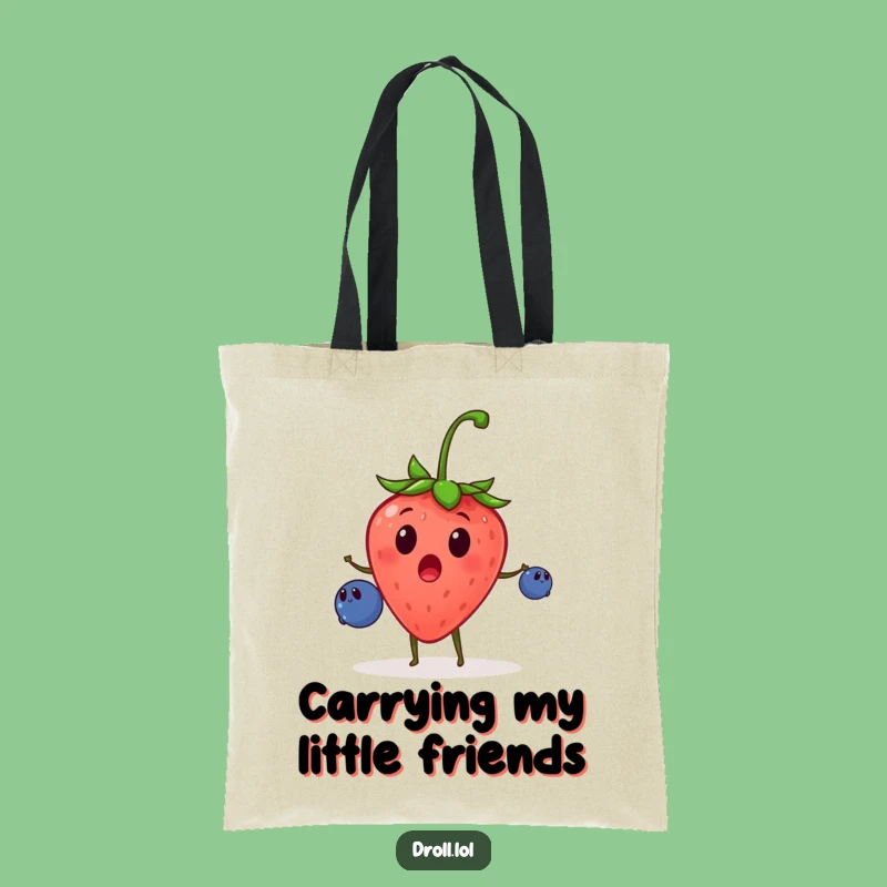 Funny Strawberry Juggling Tote Bag: Carry Your Items with this Berry Juggler
