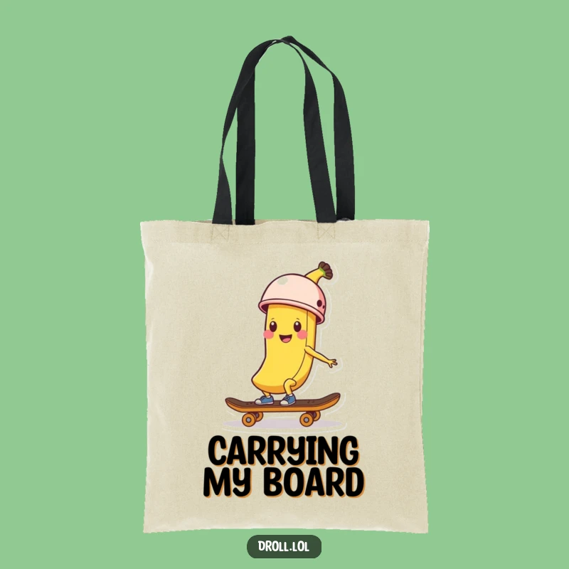 Funny Banana Skater Tote Bag: Durable Helmeted Peel, Perfect Gift for Errands and Fun