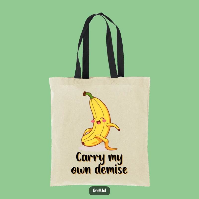 Funny Banana Slipping Tote Bag - Exaggerated Flair Shopping Carryall