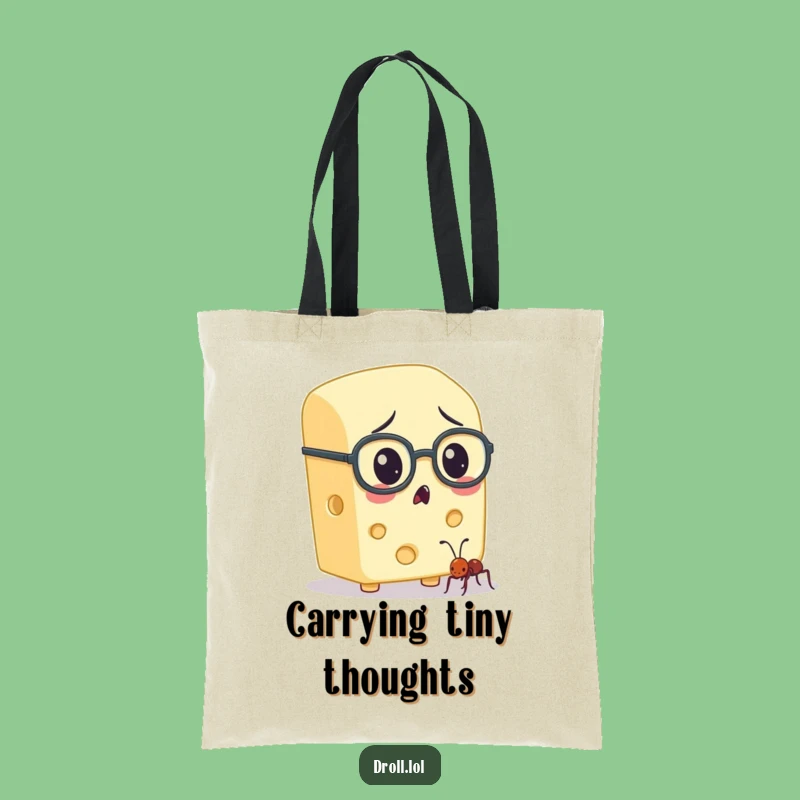 Funny Cheese & Ant Spectacles Tote Bag - Carry Your Curiosity in Style