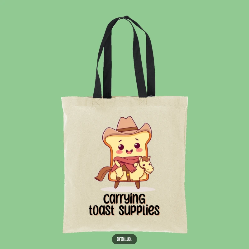 Funny Cowboy Bread Tote Bag: Hilarious Western Slice's Butter Ride Carry-All