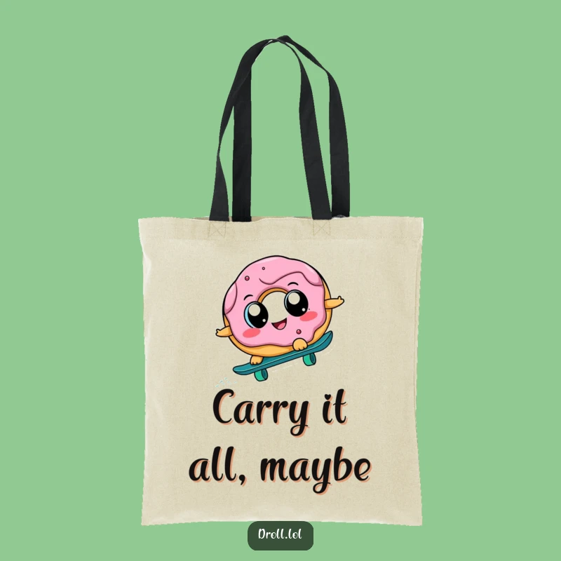 Funny Donut Skateboard Tote Bag: Carry Your Laughs in Style, Perfect Gift