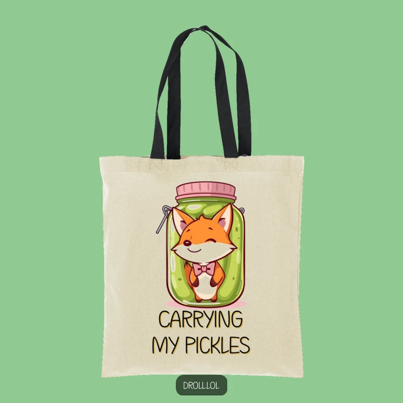 Funny Fox Pickle Jar Tote Bag: Carry Your Humor Everywhere