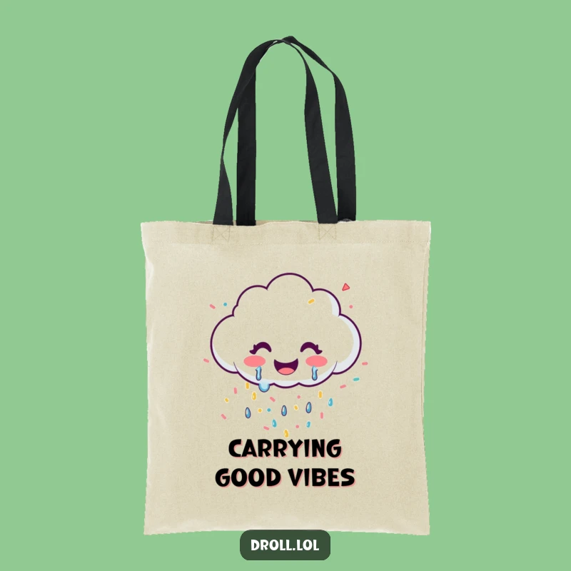Funny Happy Cloud Confetti Tote Bag - Carry Your Celebrations Everywhere!