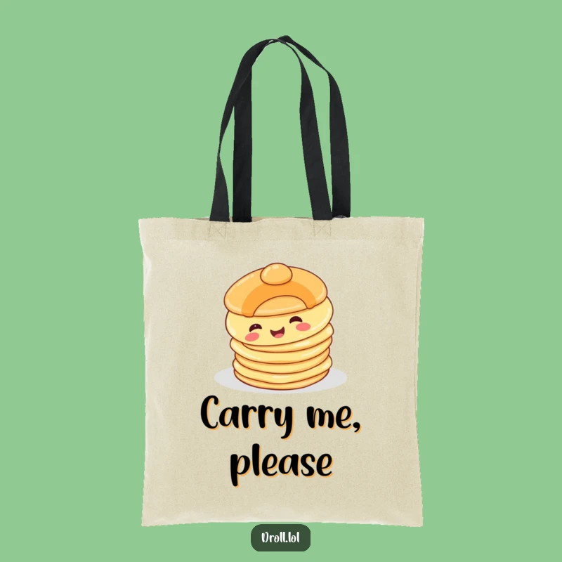 Funny Happy Pancake Tote Bag: Carry Your Laughs with This Comical Breakfast Bag, Great Funny Gift