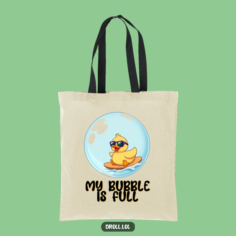 Funny Rubber Duck Surfing Bubble Tote Bag: Carry Your Laughs in Style