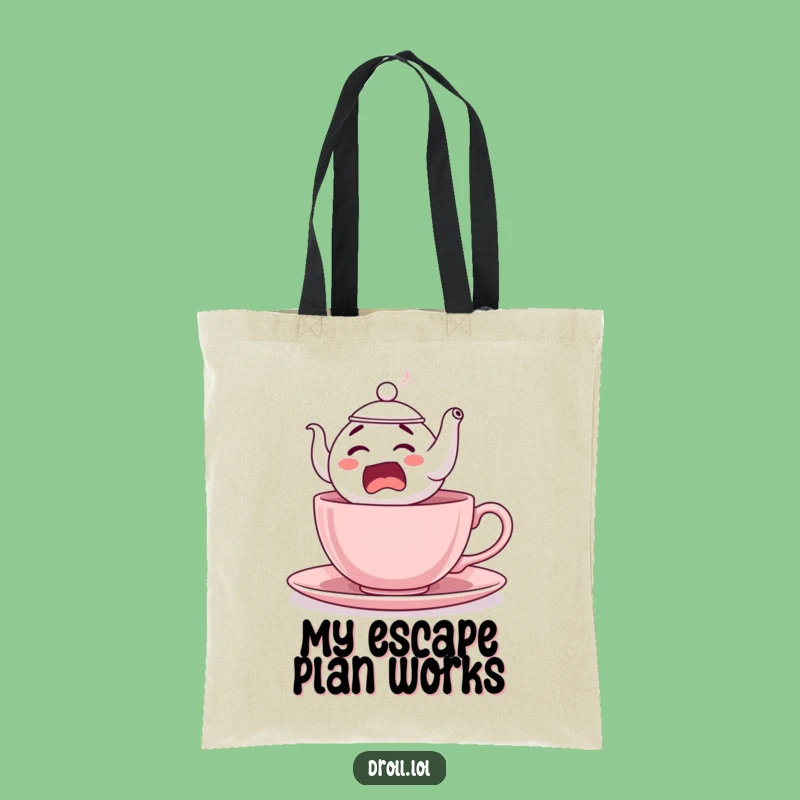 Funny Startled Teapot Tote Bag: Carry Your Laughs with This Comical Tea Bag, Great Funny Gift