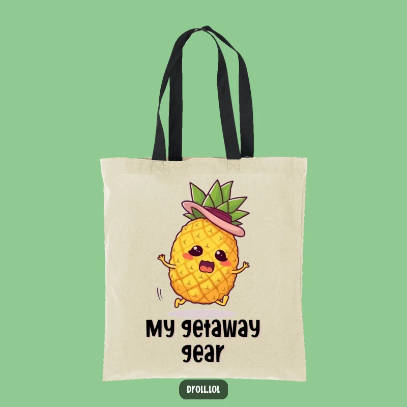 Funny Runaway Pineapple Tote Bag - Carry Your Humor with This Funny Gift