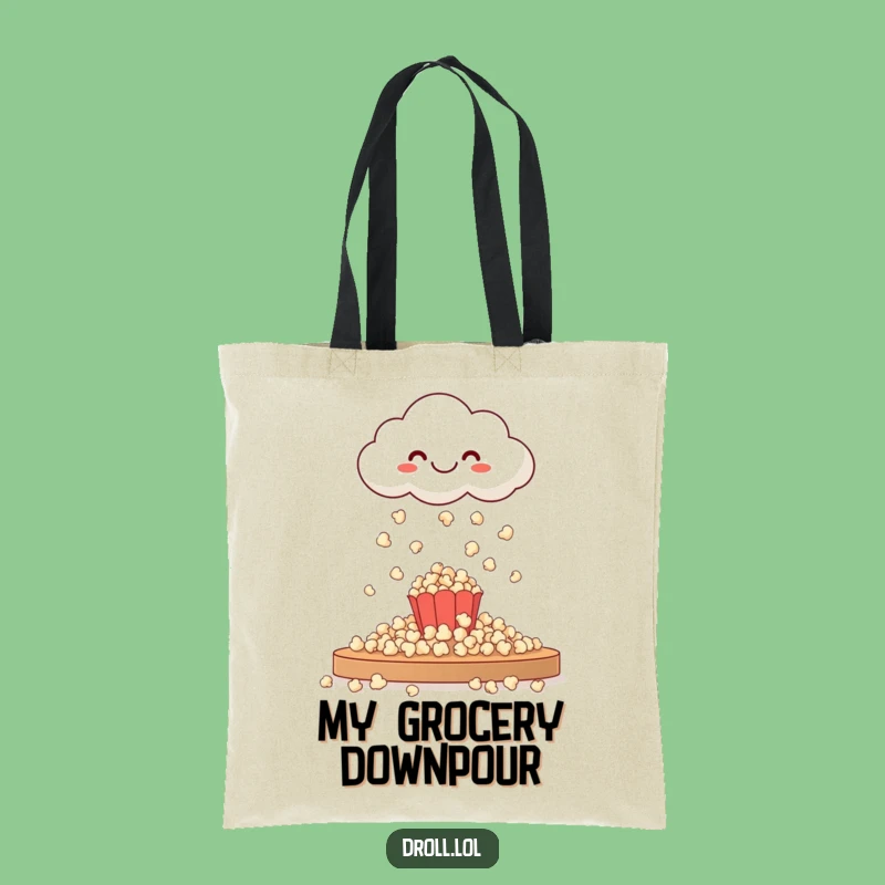 Chic Funny Happy Cloud Popcorn Tote Bag - Whimsical Accessory