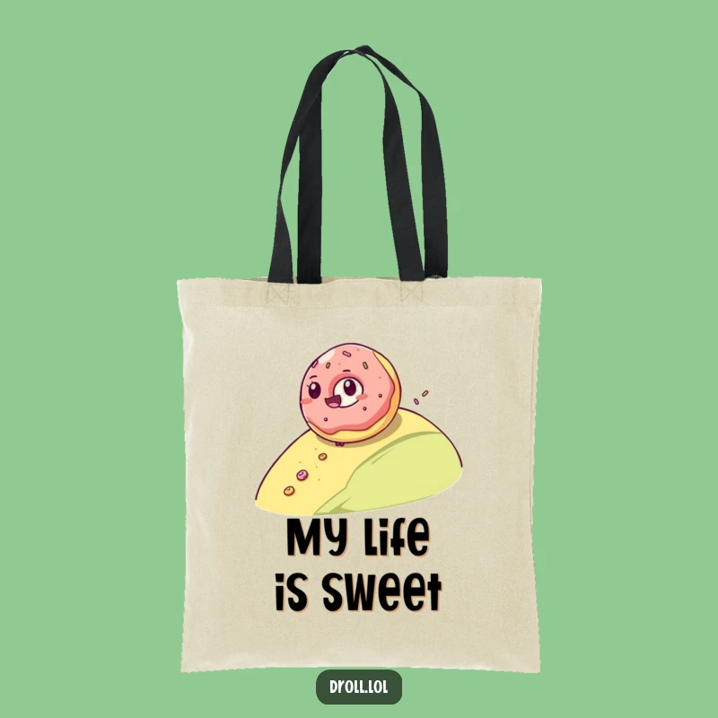 Funny Donut Roll Tote Bag: Carry Sweets with this Giggling Donut