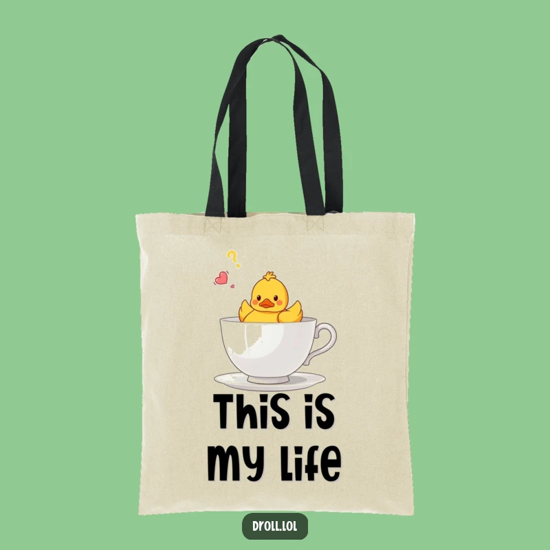 Funny Confused Duck Teacup Tote Bag - Carry Your Laughs in Style!